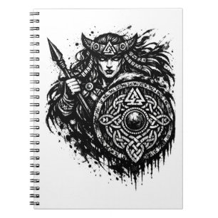 Caderno Espiral Lança‑Sigilo da Donzela Escudeira – Tinta Guerreir
