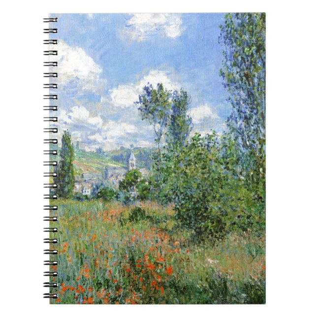 Caderno Espiral Lane in the Poppy Fields - Claude Monet (Frente)