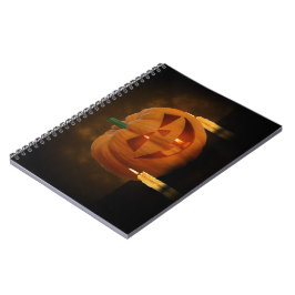 Caderno Espiral Lanterna de Abóbora Halloween com Velas