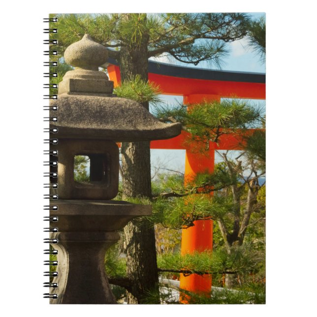 Caderno Espiral Lanterna de Pedra e Portão Torii (Frente)