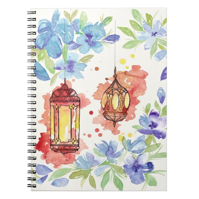 Caderno Espiral Lanternas da arte da Aquarela (Frente)