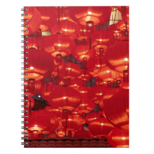 Caderno Espiral Lanternas Vermelhas Ano Novo Chinês