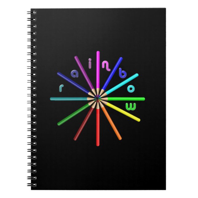 Caderno Espiral lápis arco-íris (Frente)