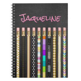 Caderno Espiral Lápis bonito e quadro negro personalizado