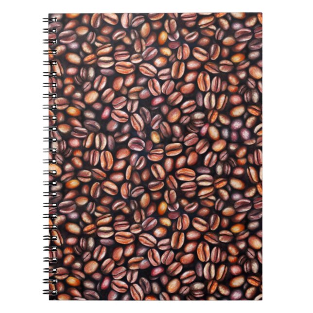 Caderno Espiral Lápis De Café De Feijão De Desenho, Castanho Russo (Frente)