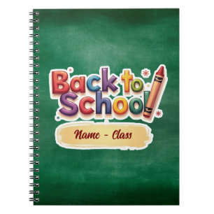 Caderno Espiral Lápis de Cera Arco-íris Design de Volta às Aulas