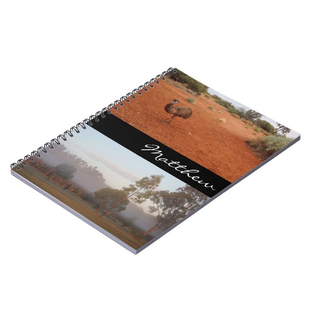 Caderno Espiral Laptop australiano com nome (Left Side)