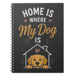 Caderno Espiral Lar É Onde Está Meu Cachorro Tipografia Amante de 