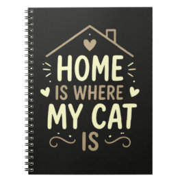 Caderno Espiral Lar é Onde Meu Gato Está Gato Amante Citação