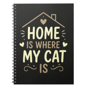 Caderno Espiral Lar é Onde Meu Gato Está Gato Amante Citação
