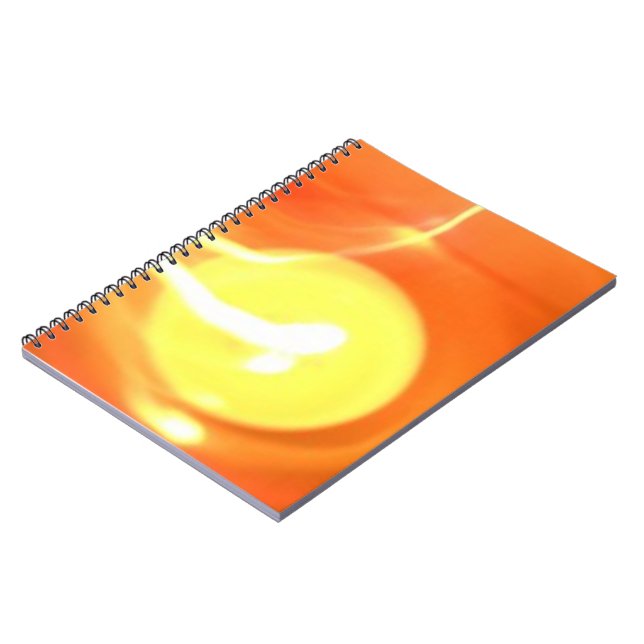 Caderno Espiral Laranja Amarelo Flame Candela Leve, Arte (Left Side)