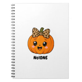 Caderno Espiral Laranja Bonito Pequena Abóbora Halloween Personali