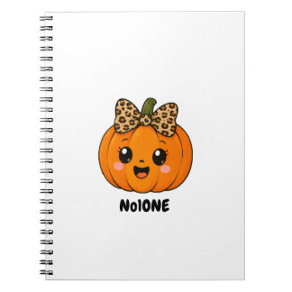 Caderno Espiral Laranja Bonito Pequena Abóbora Halloween Personali