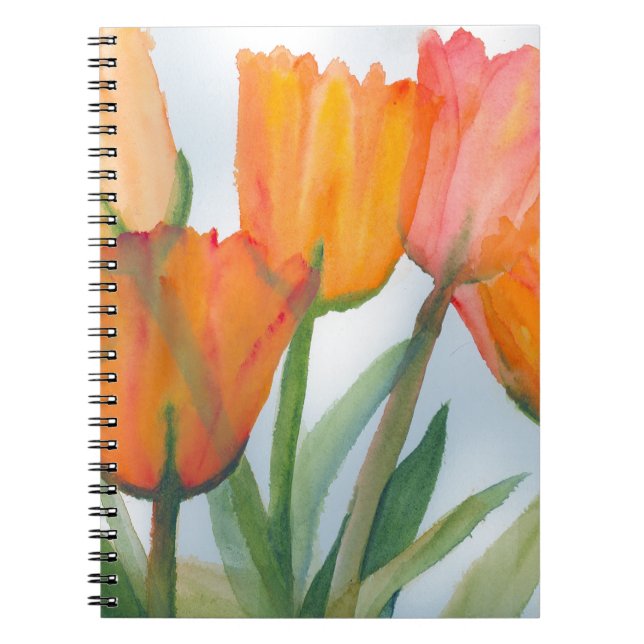 Caderno Espiral Laranja Citrus Tulips (Frente)