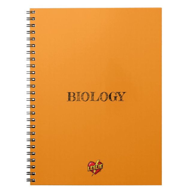 Caderno Espiral Laranja Coração Leslie (Frente)
