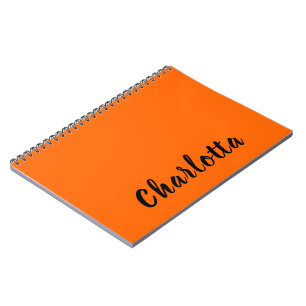 Caderno Espiral Laranja Crepuscular Neon Cor Sólida Personalizada
