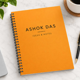Caderno Espiral Laranja | Diário Minimalista