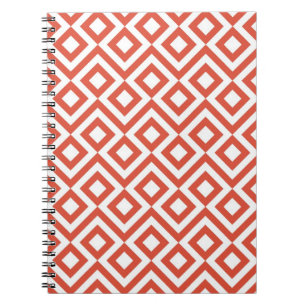 Caderno Espiral Laranja e meandro do branco