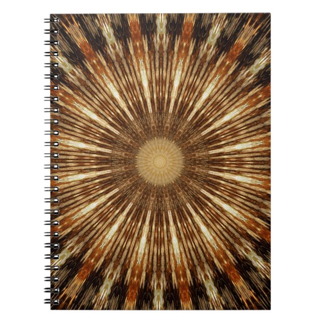 Caderno Espiral Laranja escuro Caleidoscópio Mandala Art (Frente)