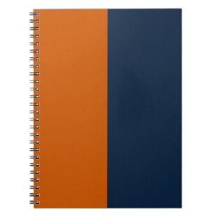 Caderno Espiral Laranja queimado e Marinho PERSONALIZADO