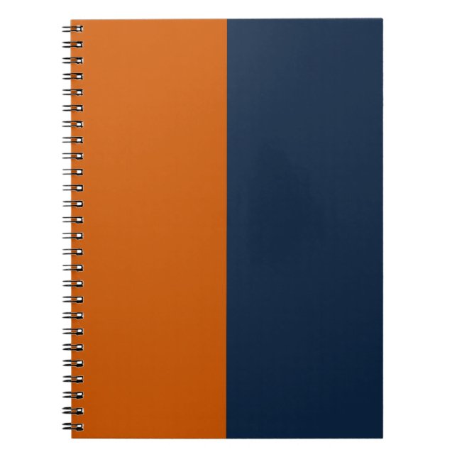 Caderno Espiral Laranja queimado e Marinho PERSONALIZADO (Frente)