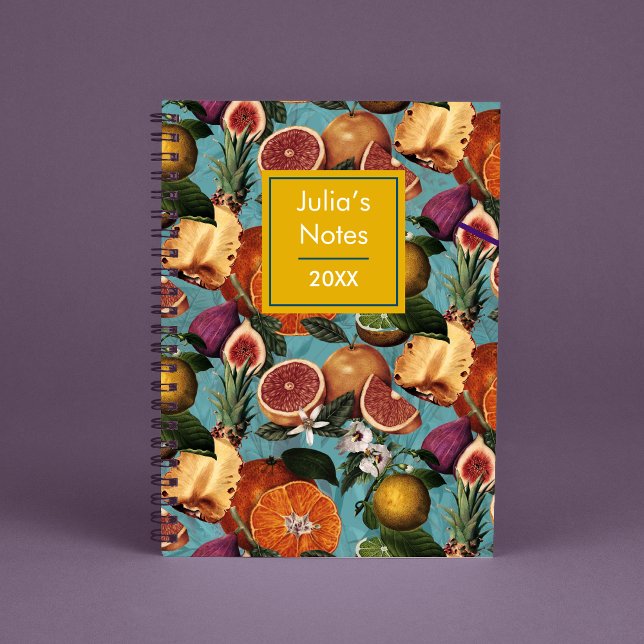 Caderno Espiral Laranjas amarelas do Elegante laranjas frutas padr (Criador carregado)