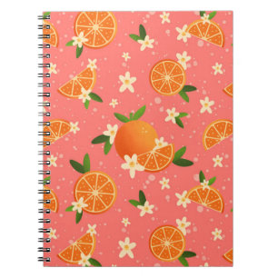 Caderno Espiral Laranjas e alegria cor de laranja