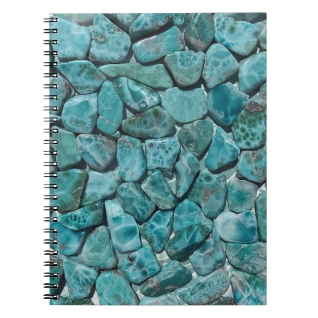 Caderno Espiral Larimar Crystal Gemstone Tropical Water Beachy (Frente)