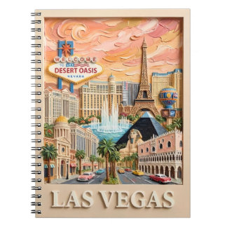 Caderno Espiral Las Vegas Nevada Impasto Antigos Pontos Turísticos
