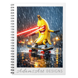 Caderno Espiral Laser Banana Skateboard Rebel