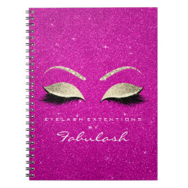 Caderno Espiral Lashes Olhos Brilhantes Maquear Nome Dourado Brilh