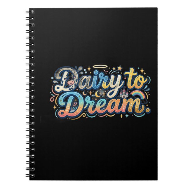 Caderno Espiral Laticínios para Sonhar – Camiseta com Piada de Lat (Frente)
