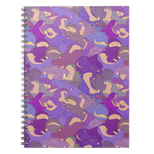 Caderno Espiral Laughing Hippos - purple