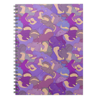 Caderno Espiral Laughing Hippos - purple