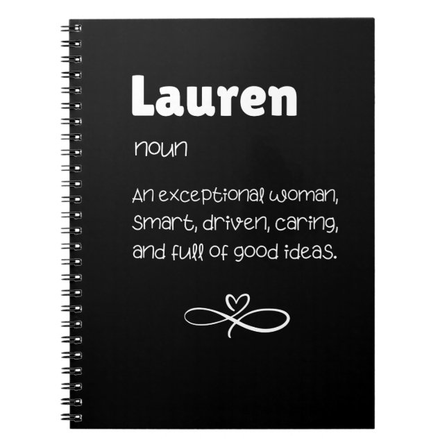 Caderno Espiral Lauren Noun Uma Mulher Excepcional (Frente)