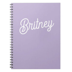 Caderno Espiral Lavanda Chic Personalizada Nome do Monograma Roxo
