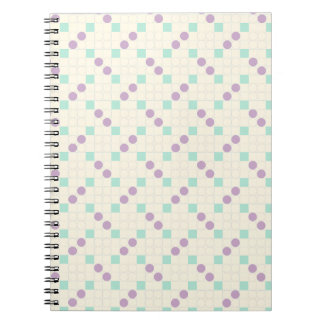Caderno Espiral Lavanda de Pastel e Grade de Mint