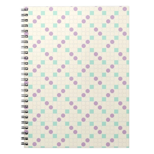 Caderno Espiral Lavanda de Pastel e Grade de Mint (Frente)