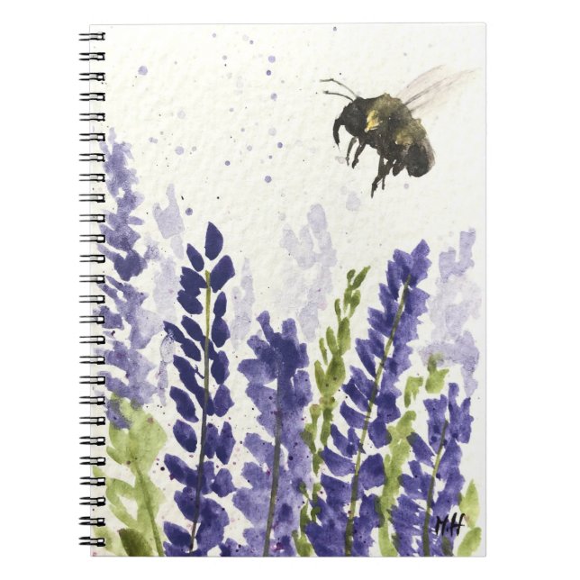 Caderno Espiral Lavanda e bumblebee (Frente)