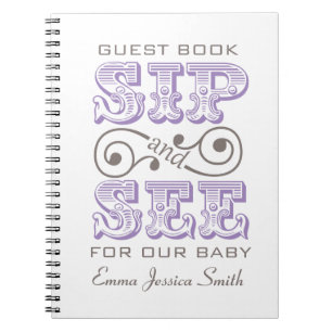 Caderno Espiral Lavanda E Consulte o Registro de Celebração
