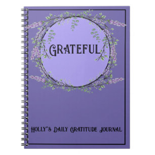 Caderno Espiral Lavanda Eucalyptus Watercolor — diário de gratidão