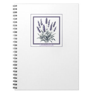 Caderno Espiral Lavanda Lavandula Floral Flor Ervas Diário