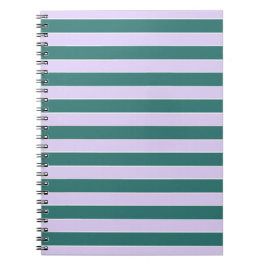 Caderno Espiral Lavandas e faixas horizontais de lacre