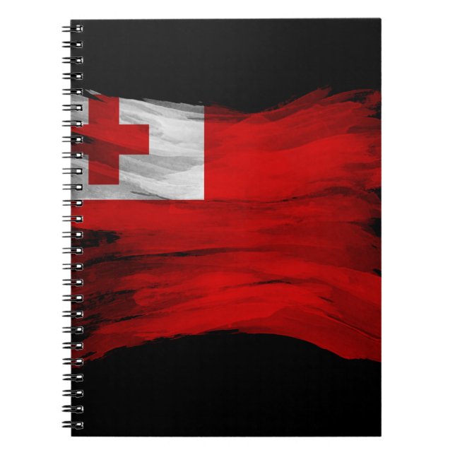 Caderno Espiral Lave do pavilhão Tonga, bandeira nacional (Frente)
