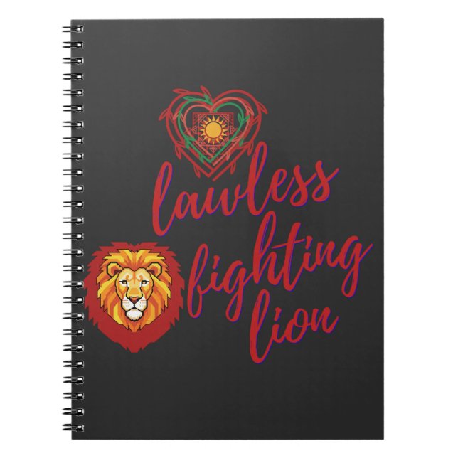 Caderno Espiral Lawless fighting lion (Frente)