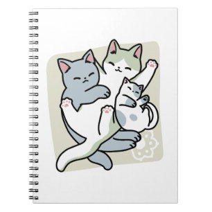 Caderno Espiral Lazer - Design de Gatos Preguiçosos