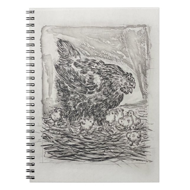 Caderno Espiral Le Mere Poule (A Mãe Hen ou Galinha) (Frente)