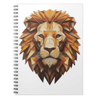 Caderno Espiral Leão Geométrico Majestoso