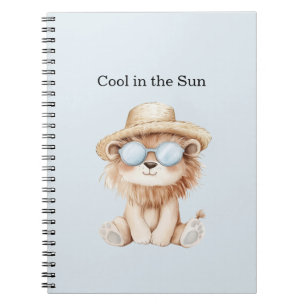 Caderno Espiral Leão Legal de Óculos de Sol de Praia Chapéu