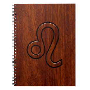 Caderno Espiral Leão Zodiac - Sinal no estilo Brown Mahogany